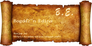 Bogdán Edina névjegykártya