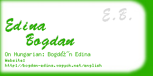 edina bogdan business card